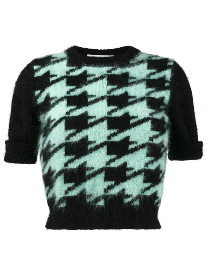 Philosophy Di Lorenzo Serafini Knitted Houndstooth Short Sleeve Top -