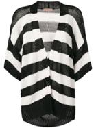 Twin-set Striped Knit Cardigan - White