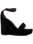 Yves Saint Laurent Vintage 1990's Wedge Sandals - Brown