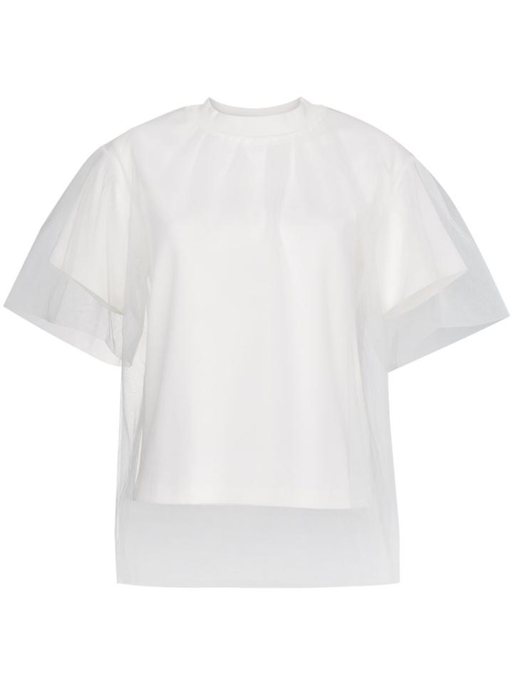 Shushu/tong Tulle Layered T Shirt - White