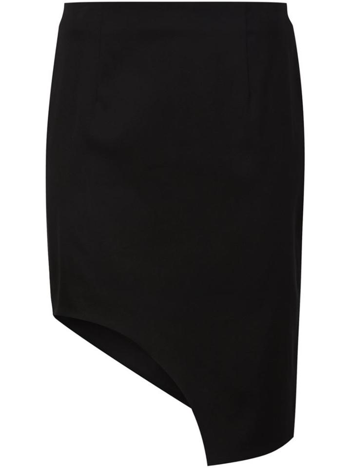 Mugler Asymmetric Skirt, Size: 36, Black, Cotton/spandex/elastane