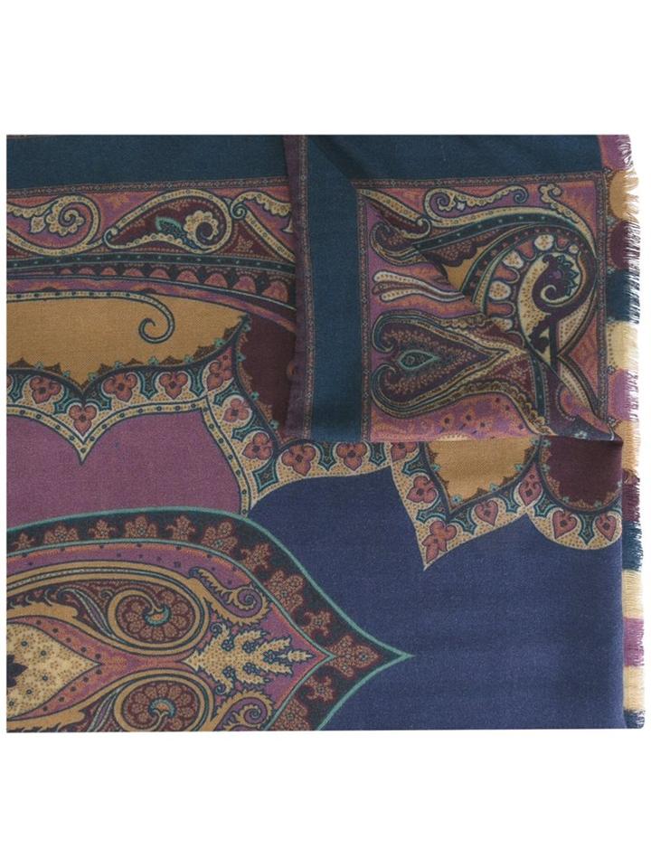 Etro 'chal Marino' Scarf, Women's, Pink/purple, Silk/cashmere