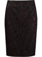 Martha Medeiros Marescot Lace Pencil Skirt, Women's, Size: 38, Black, Cotton/viscose/polyamide/silk