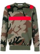 Givenchy Colour-block Camouflage Sweater - Green