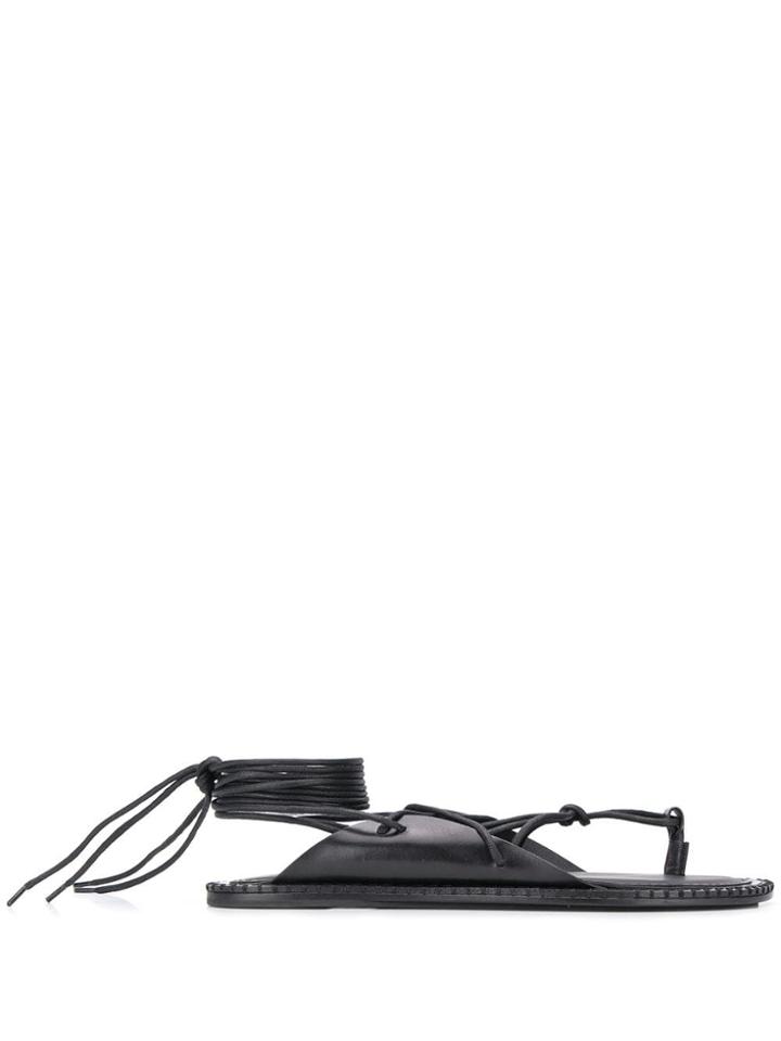 Ann Demeulemeester Crossed Strings Sandals - Black