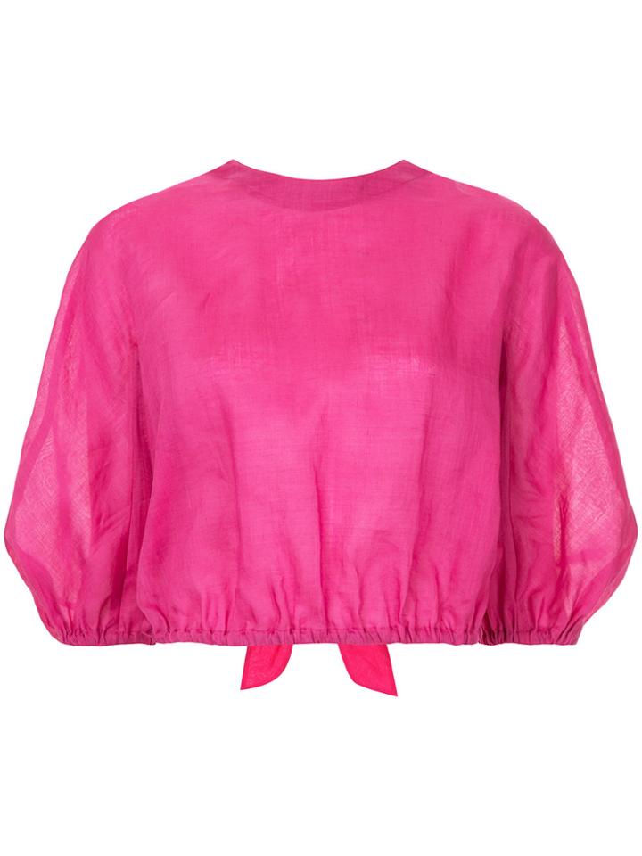 Tomorrowland Tie Back Blouse - Pink & Purple