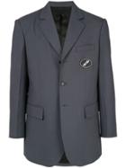 We11done Oversized Logo Suit Jacket - Blue