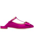 Stuart Weitzman Pointed T-bar Sandals - Pink & Purple