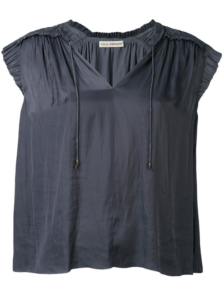 Ulla Johnson - Gathered Blouse - Women - Polyester - 6, Blue, Polyester