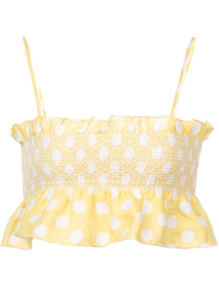 Lisa Marie Fernandez Selena Smocked Top - Yellow