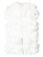 Oscar De La Renta - Hooded Sleeveless Jacket - Women - Silk/fox Fur - M, White, Silk/fox Fur