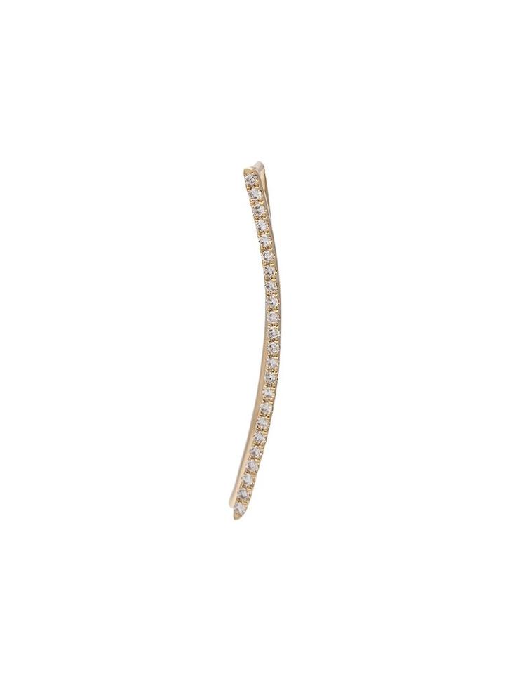 Ef Collection Diamond Curved Bar Ear Cuff, Women's, Metallic