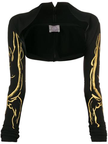Romeo Gigli X Eggs Bleached Bolero Jacket - Black