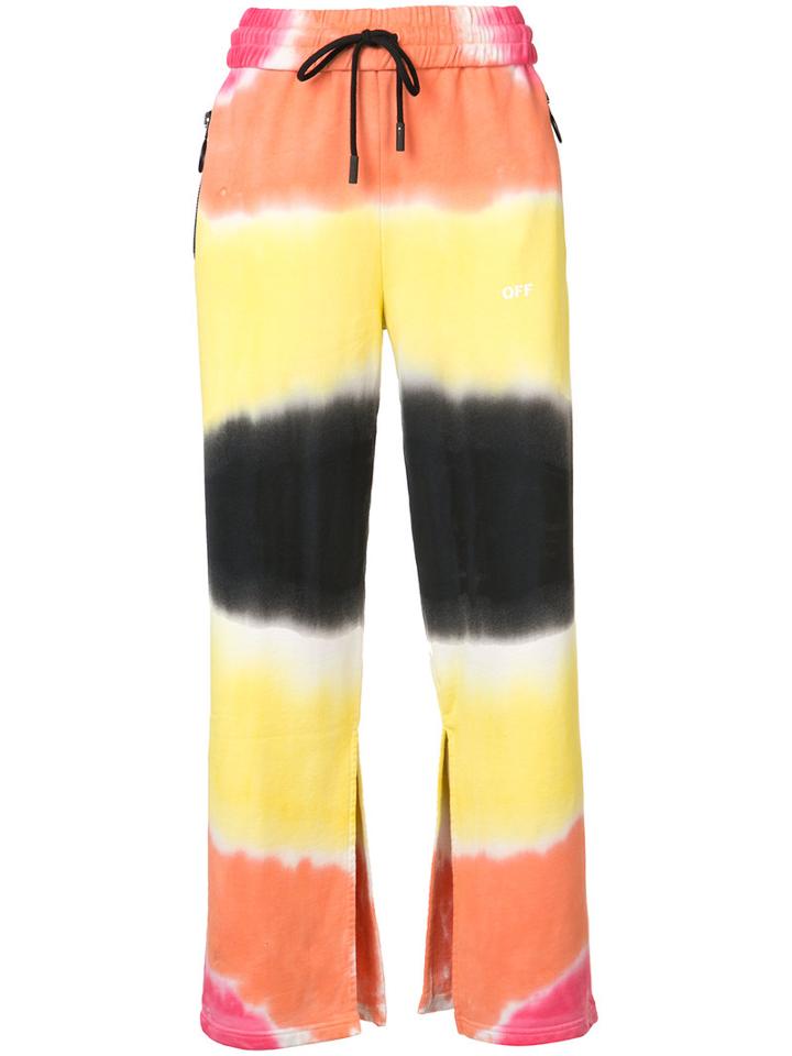 Off-white (beige) - Striped Trousers - Women - Cotton - M, Women's, Cotton