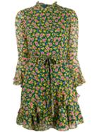 Saloni Floral-print Ruffled Dress - Green