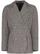Blindness Houndstooth Double-breasted Coat - Black