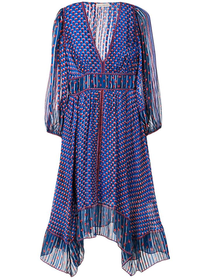 Ulla Johnson Amabelle V-neck Dress - Blue