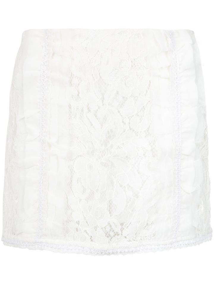 Andrea Bogosian Lace Skirt - White