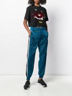 No Ka' Oi Appliqué Detail Cropped T-shirt - Black
