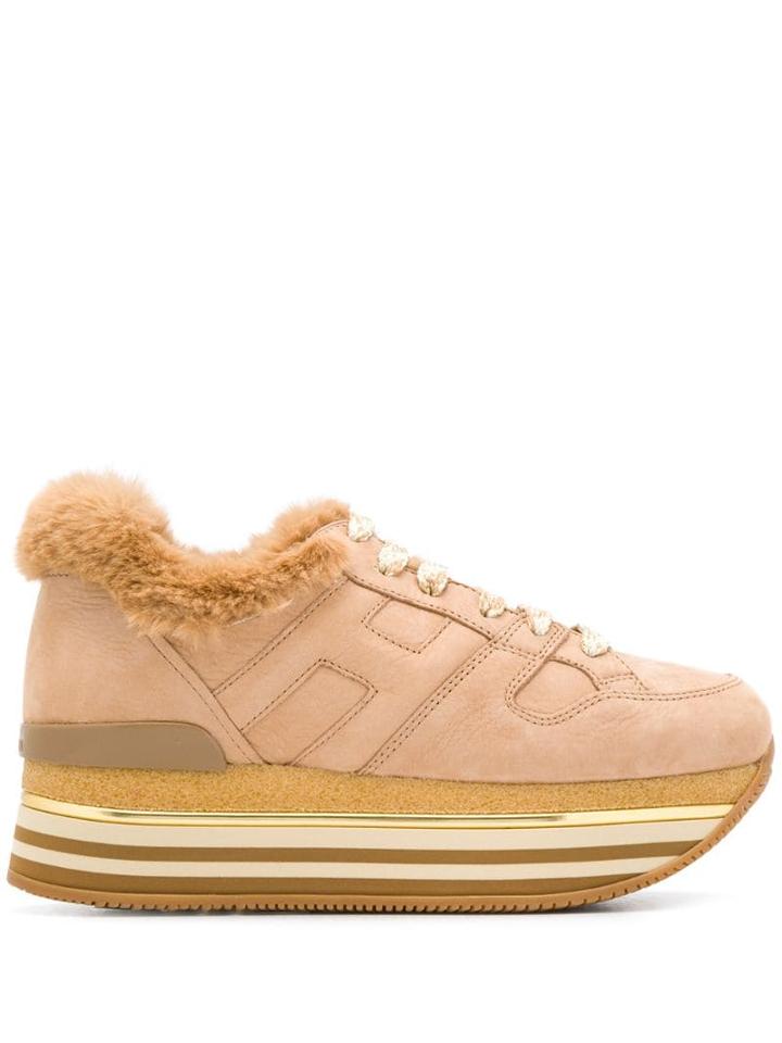 Hogan Platform Sole Sneakers - Brown