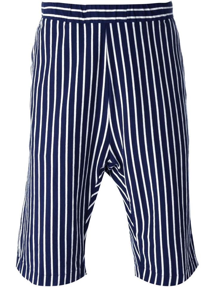 Barena Pinstriped Drop-crotch Knee-length Shorts