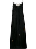 Ports 1961 Fringed Sleeveless Maxi Dress - Black