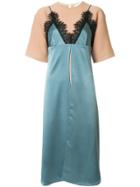 Lalo Lace Trimmed Midi Dress - Blue