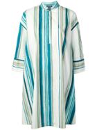 Woolrich Striped Printed A-line Dress - Blue
