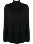 Snobby Sheep Roll Neck Knit Pullover - Black