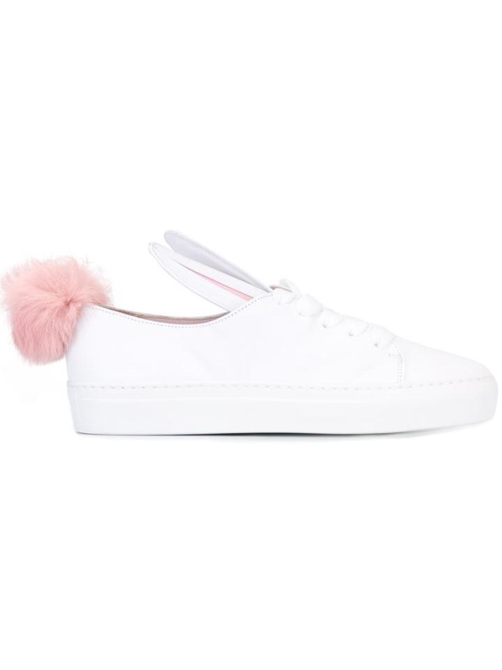 Minna Parikka Tail Sneakers, Women's, Size: 35, White, Rabbit Fur/rubber/leather