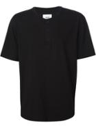 Fadeless Button Neck T-shirt, Men's, Size: Large, Black, Cotton