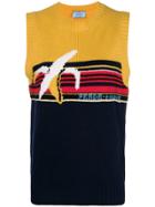 Prada Intarsia Knit Sleeveless Top - Yellow & Orange