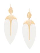 Aurelie Bidermann Leaf Earrings - White