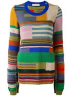 Marni - Block Stripe Cape Sleeve Sweater - Women - Polyamide/virgin Wool - 38, Green, Polyamide/virgin Wool