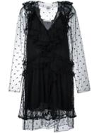 Chloé Lace Ruffle Dress, Women's, Size: 36, Black, Polyamide/polyester/cotton