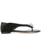 Alexander Mcqueen King And Queen Skull Sandals - Black