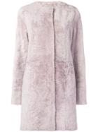 Drome Straight-fit Fur Coat - Pink & Purple