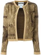 Moschino Credit Card Cardigan, Women's, Size: 40, Grey, Polyester/rayon/virgin Wool