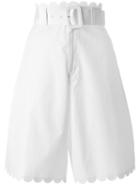 See By Chloé Scalloped Shorts, Women's, Size: 36, White, Cotton
