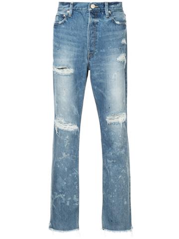 Red Card Ripped Slim-fit Jeans - Blue