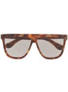 Gucci Eyewear Tortoiseshell-effect Square Tinted Sunglasses - Brown