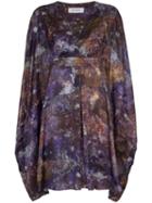 Märta Larsson Amethyst Printed Silk Kaftan Dress - Purple