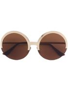 Marni Eyewear Round Half Frame Sunglasses - Brown