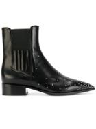 David Beauciel Studded Toe Chelsea Boots - Black
