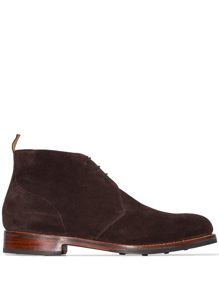 Grenson Wendell Suede Boots - Brown
