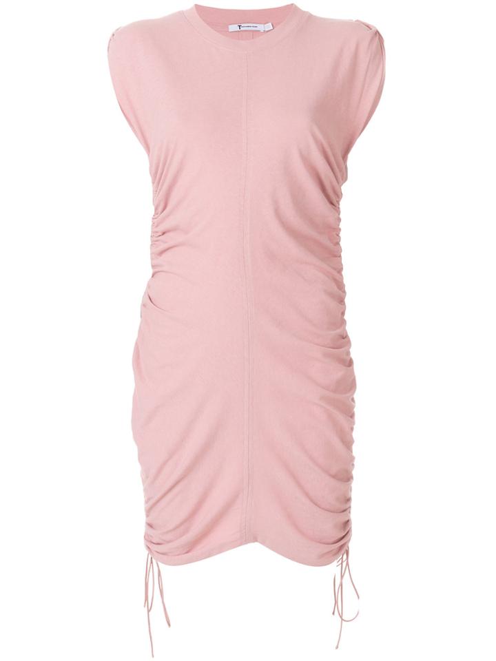 T By Alexander Wang Ruched Mini Dress - Pink & Purple