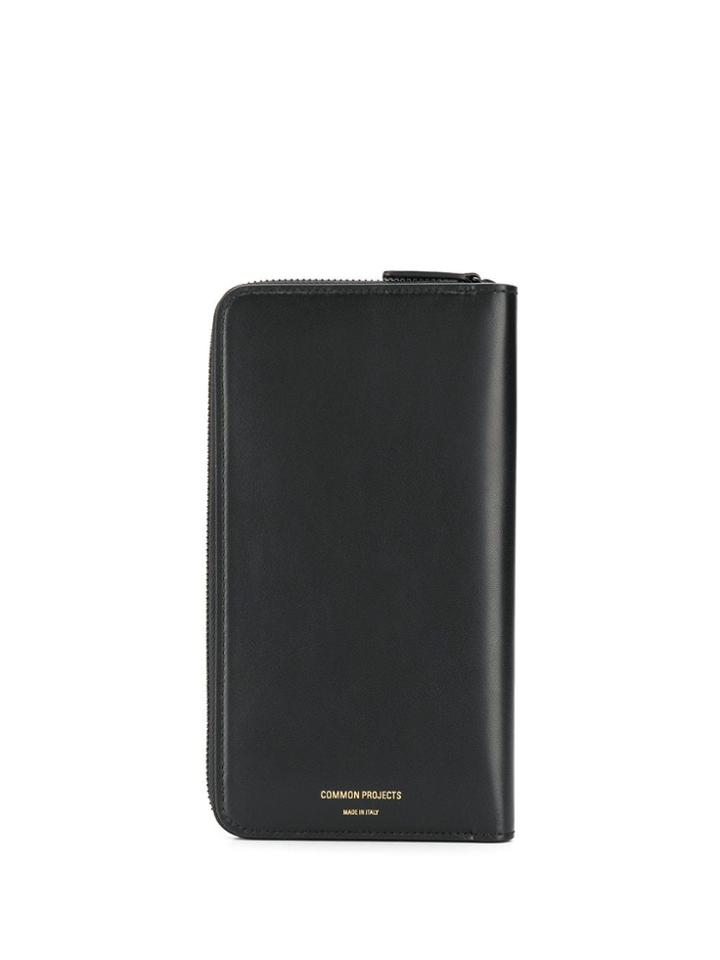 Common Projects Logo Print Continental Wallet - Black