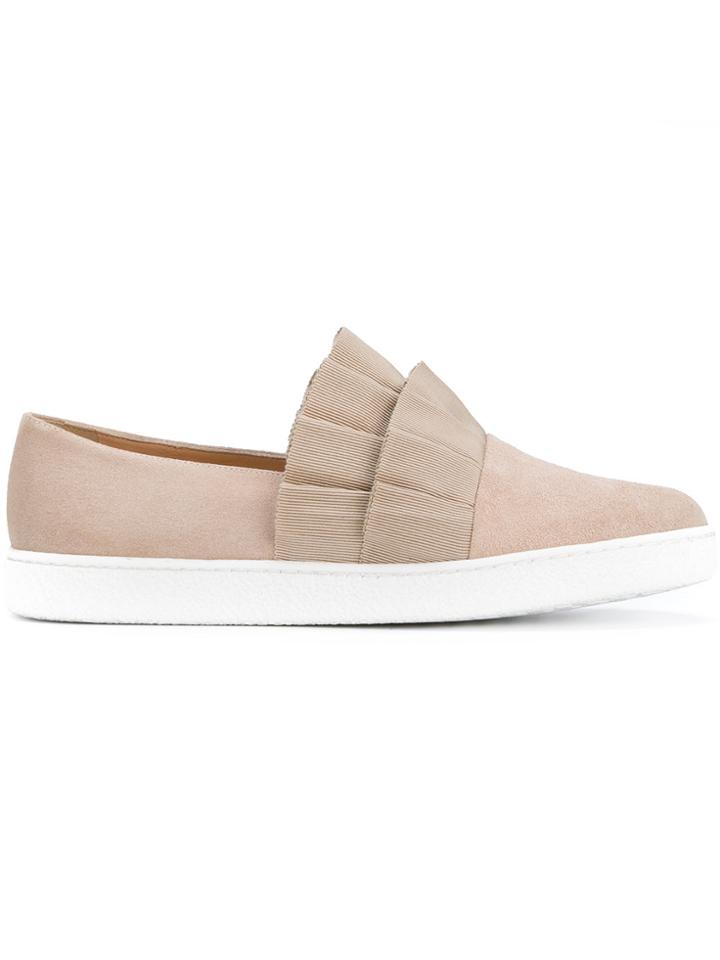 Unützer Pleated Trim Sneakers - Nude & Neutrals