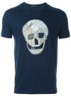 Alexander Mcqueen Patchwork Skull T-shirt, Men's, Size: Xl, Blue, Cotton