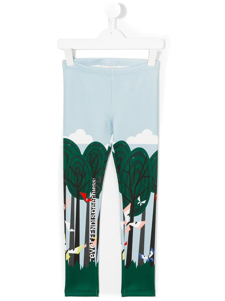 Fendi Kids - Graphic Print Leggings - Kids - Polyester/spandex/elastane - 8 Yrs